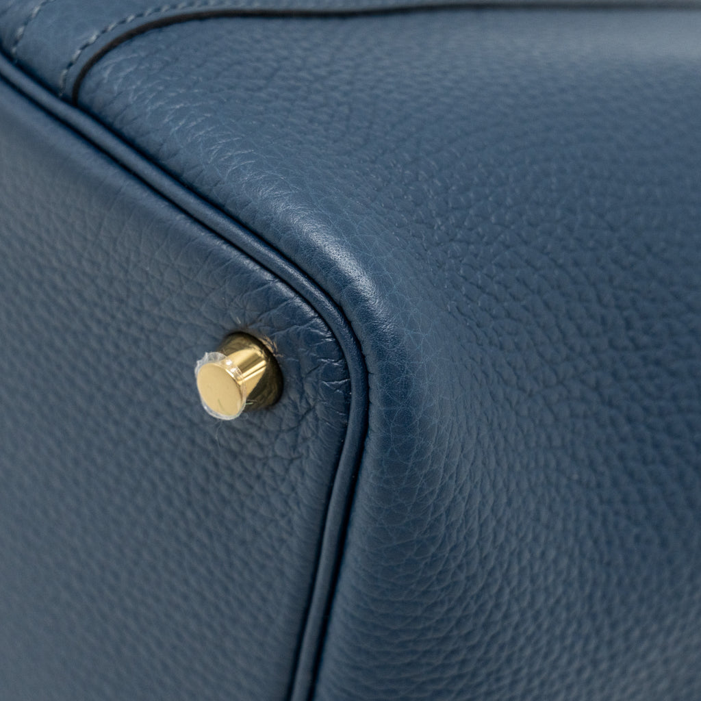 HERMES PICOTIN 18 LOCK BAG CLEMENCE BLEU DE PRUSSE GHW