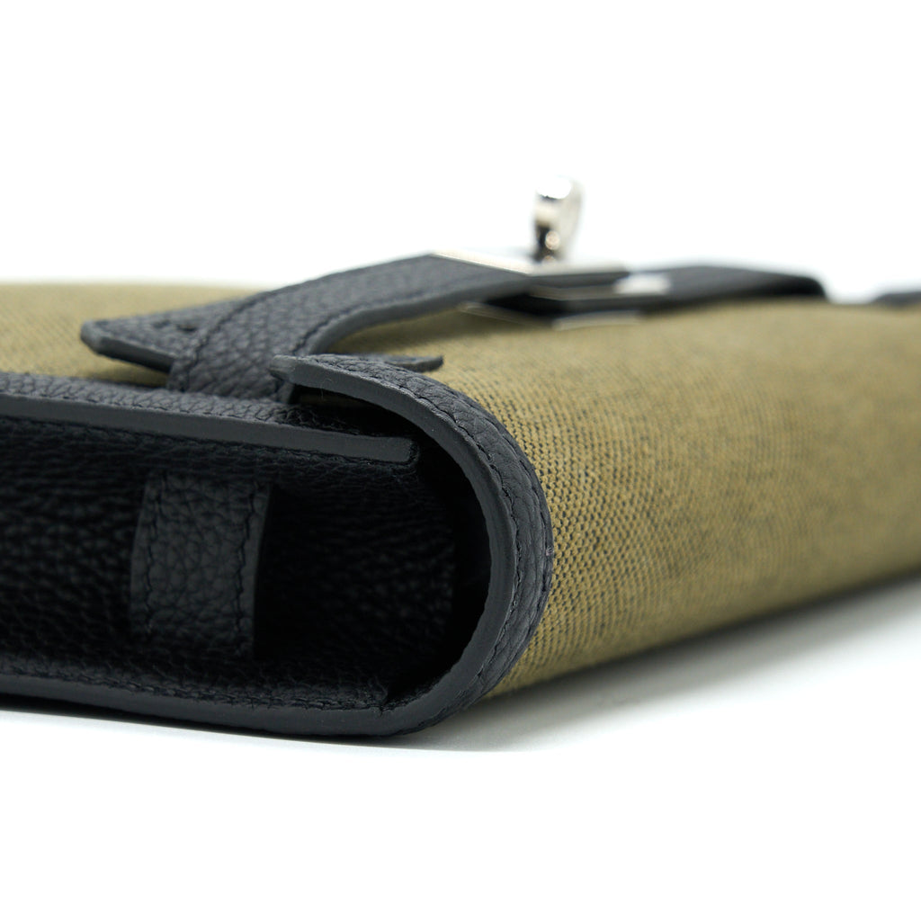 Hermes Pochette Kelly Depeches Canvas And Leather Multicolour SHW