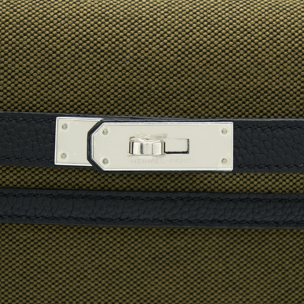 Hermes Pochette Kelly Depeches Canvas And Leather Multicolour SHW