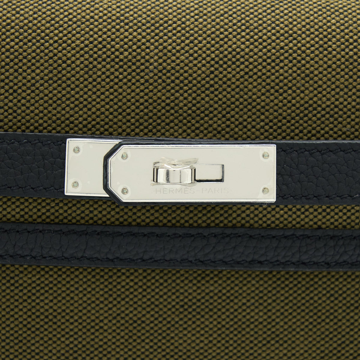 Hermes Pochette Kelly Depeches Canvas And Leather Multicolour SHW