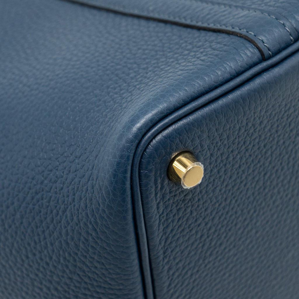 HERMES PICOTIN 18 LOCK BAG CLEMENCE BLEU DE PRUSSE GHW