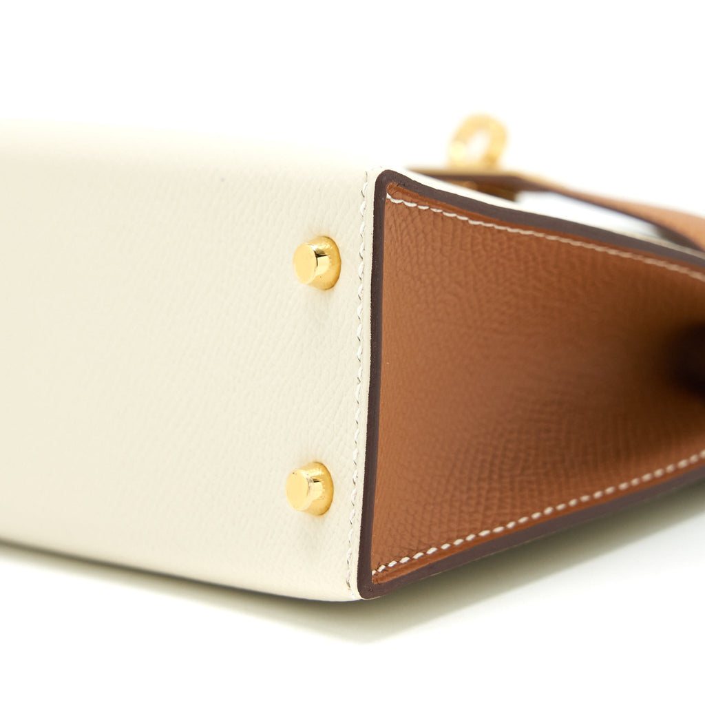 Hermes Mini Kelly II Special Order Nata/Gold GHW
