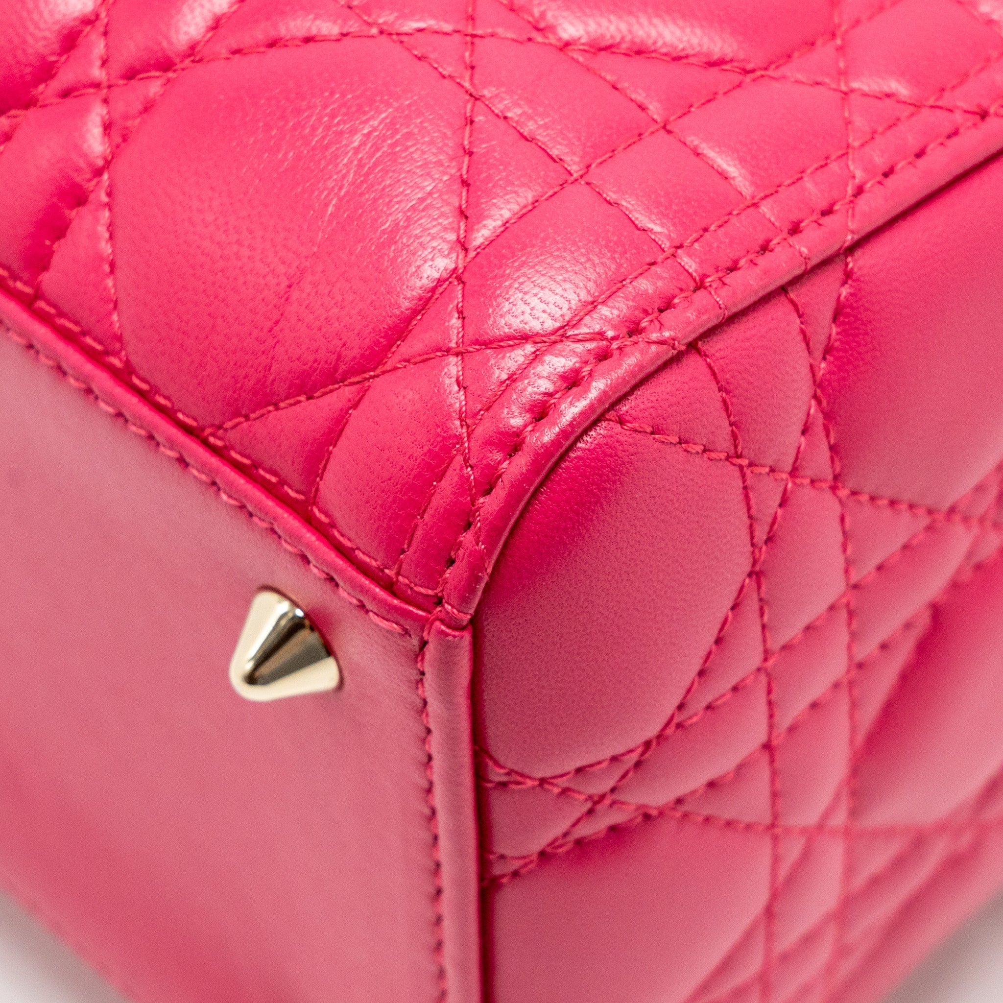 DIOR MEDIUM LADY DIOR LAMBSKIN PINK LGHW