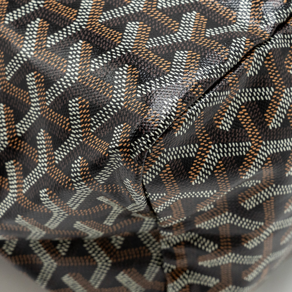 GOYARD SAINT LOUIS TOTE PM GOYARDLINE CANVAS / CALFSKIN BLACK SHW