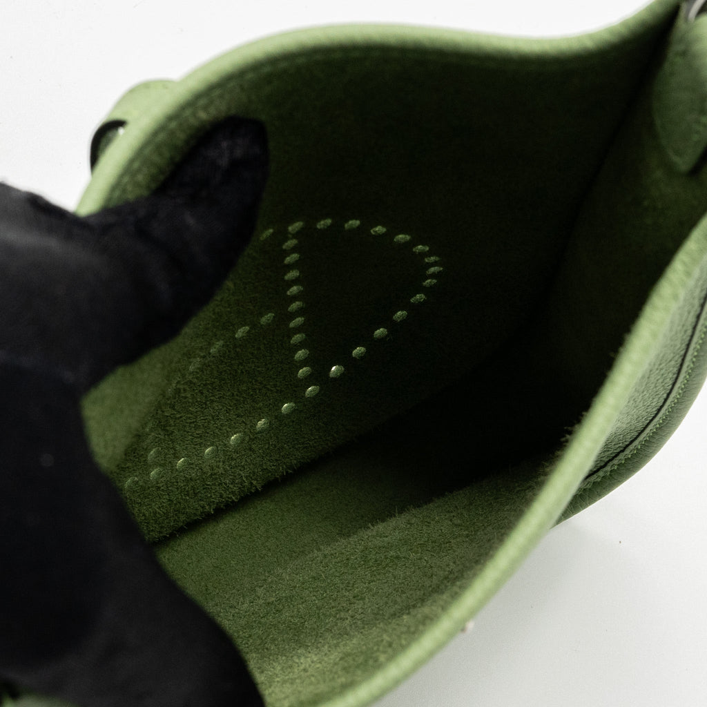 HERMES MINI EVELYN CLEMENCE VERT CRIQUET SHW