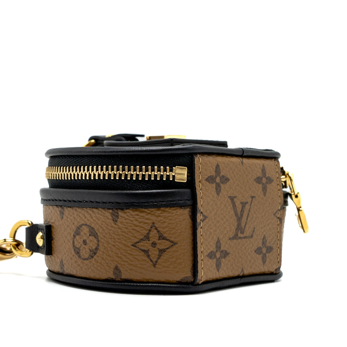 LOUIS VUITTON BOITE CHAPEAU NECKLACE/MINI CHAIN BAG MONOGRAM REVERSE CANVAS GHW
