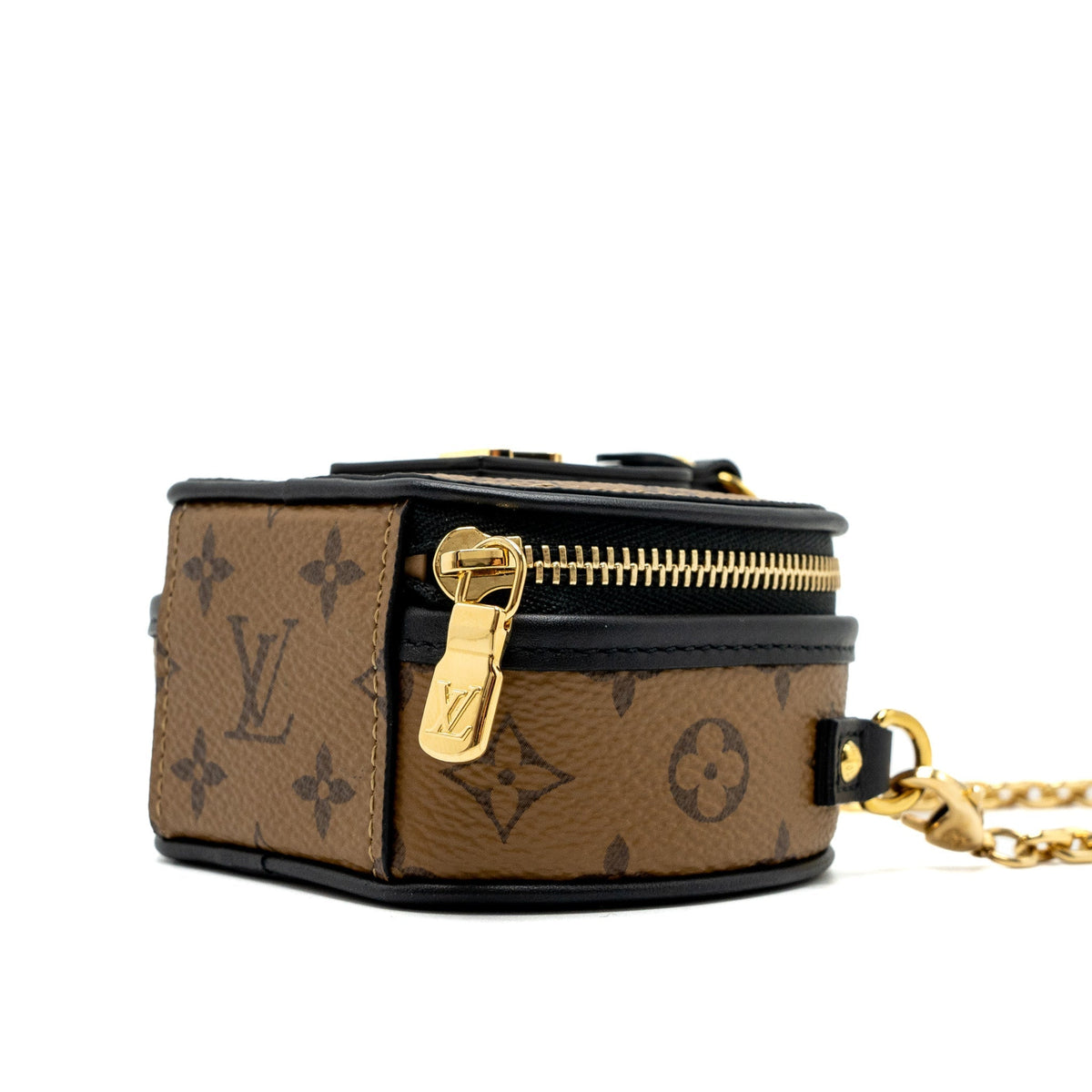LOUIS VUITTON BOITE CHAPEAU NECKLACE/MINI CHAIN BAG MONOGRAM REVERSE CANVAS GHW