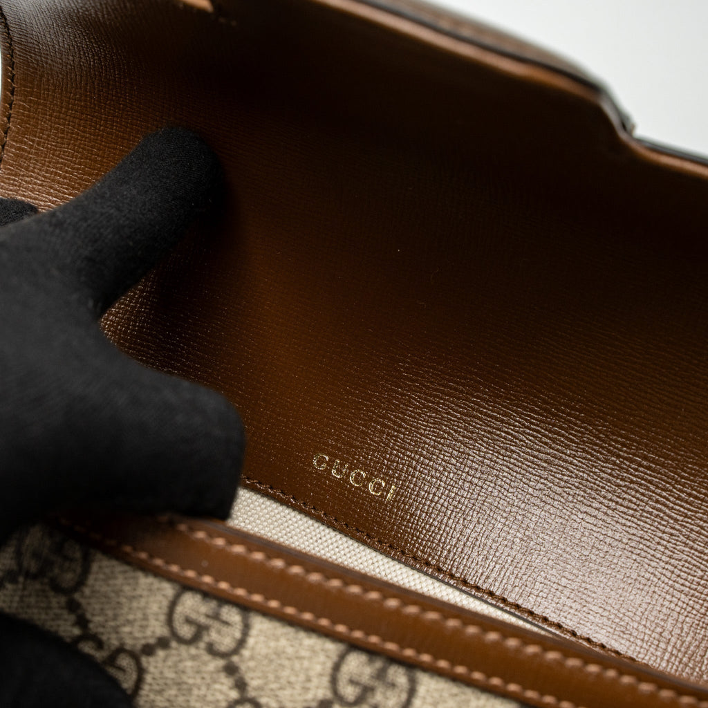 GUCCI HORSEBIT 1955 MINI BAG GG SUPREME CANVAS GHW