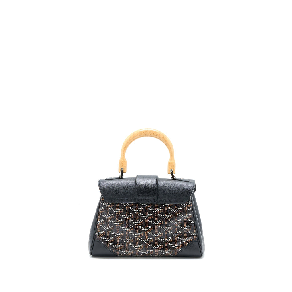 GOYARD MINI SAIGON SOUPLE BAG CANVAS/CALFSKIN BLACK SHW