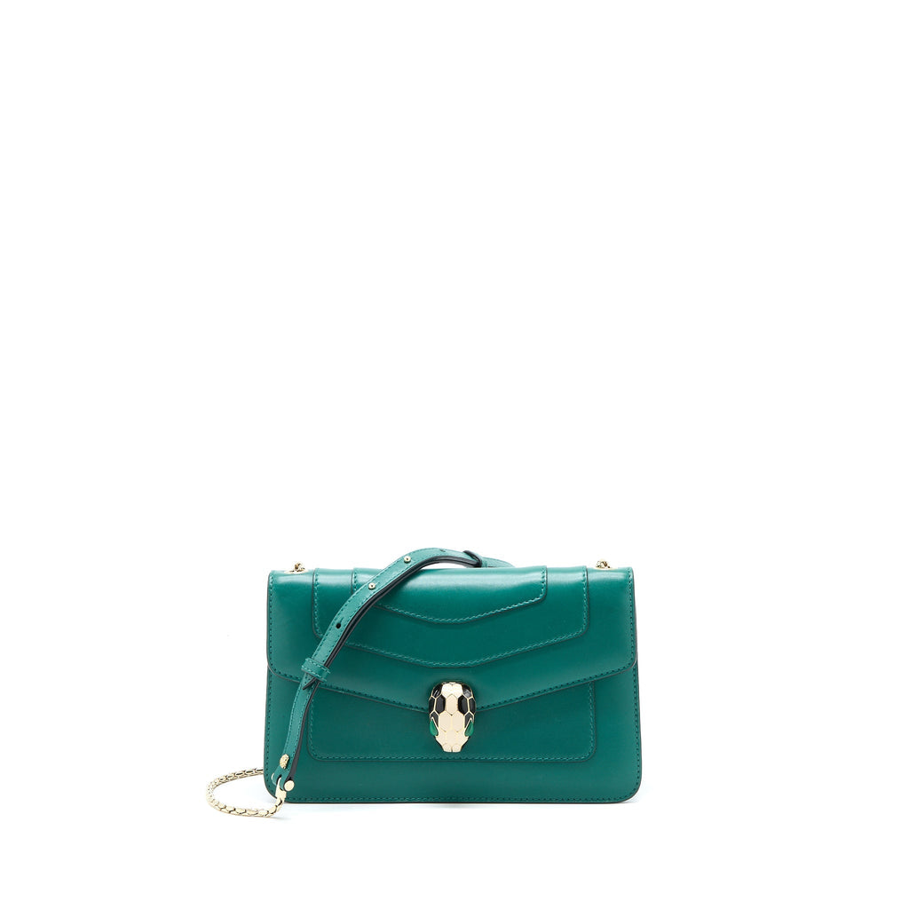 BVLGARI SERPENTI FOREVER CROSSBODY BAG CALFSKIN GREEN LGHW