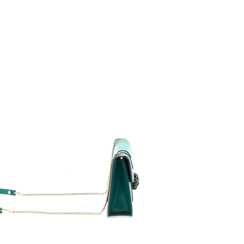 BVLGARI SERPENTI FOREVER CROSSBODY BAG CALFSKIN GREEN LGHW