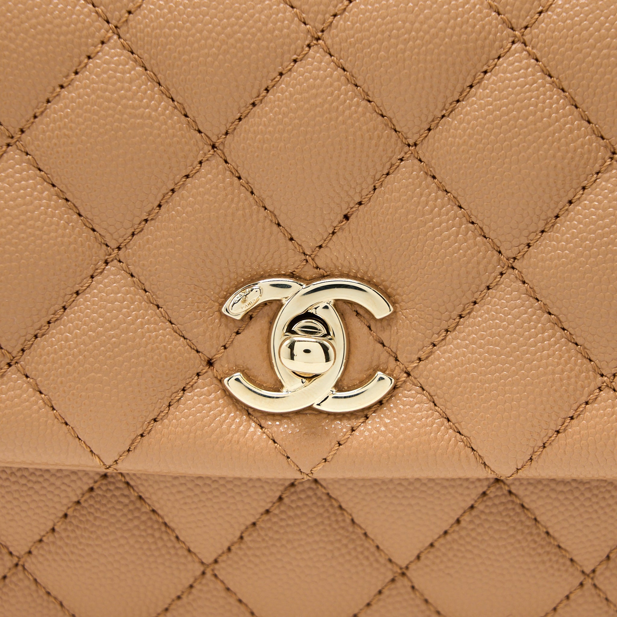 CHANEL SMALL COCO HANDLE CAVIAR BROWN GHW