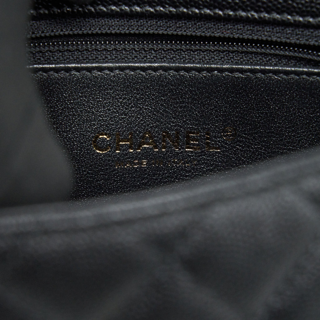 CHANEL MINI COCO HANDLE CAVIAR LEATHER WITH PYTHON HANDLE BLACK GHW