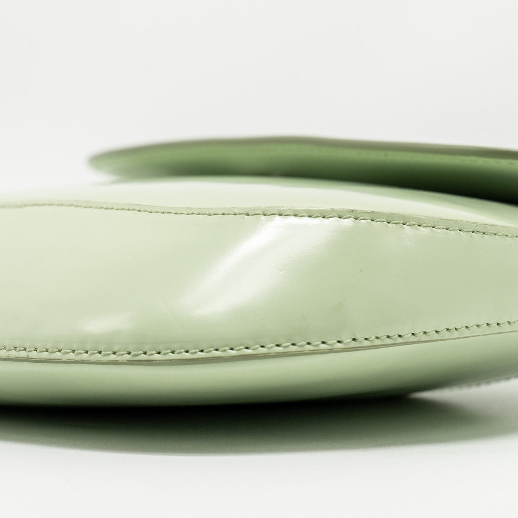 PRADA SMALL CLEO SHOULDER BAG BRUSHED LEATHER LIGHT GREEN SHW