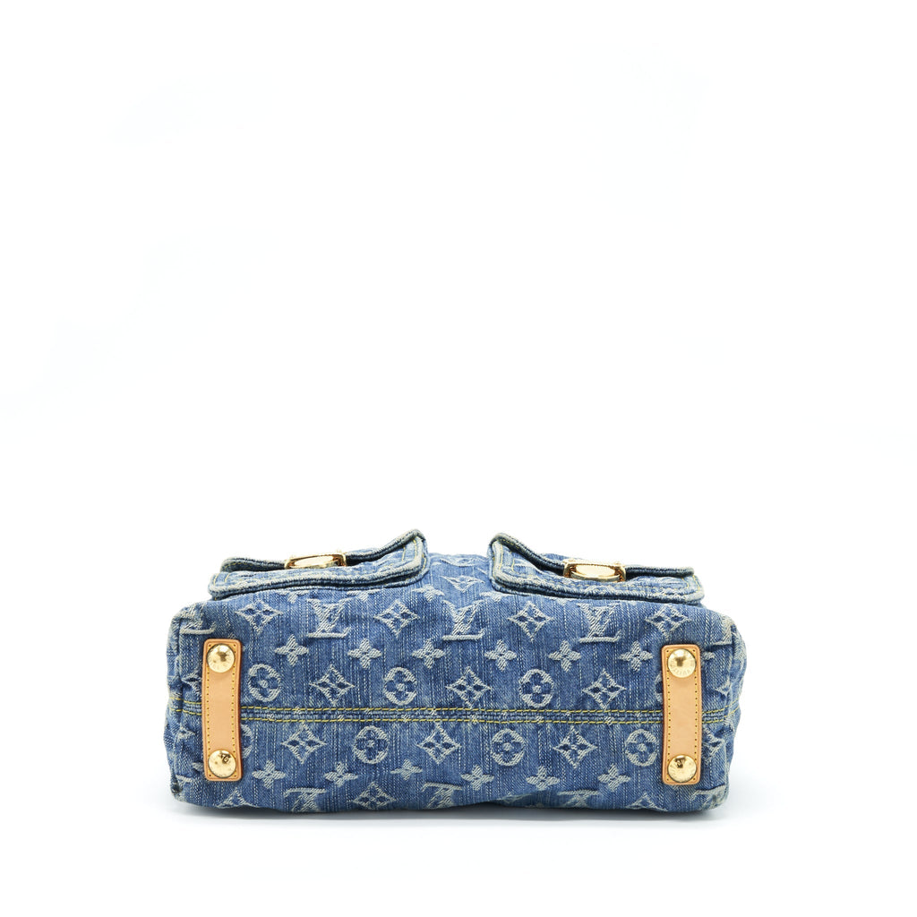 LOUIS VUITTON VINTAGE DENIM CROSSBODY BAG WITH AN EXTRA STRAP GHW