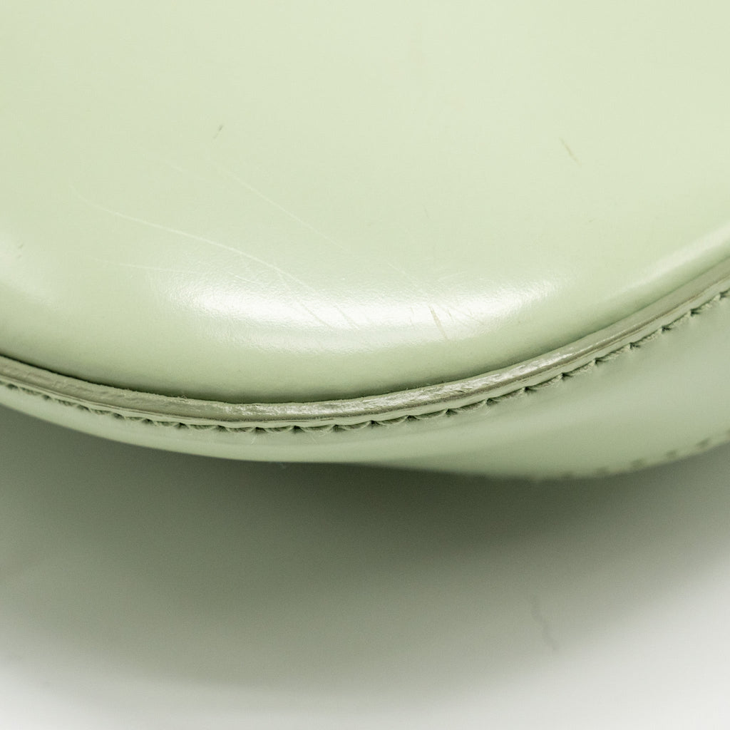 PRADA SMALL CLEO SHOULDER BAG BRUSHED LEATHER LIGHT GREEN SHW