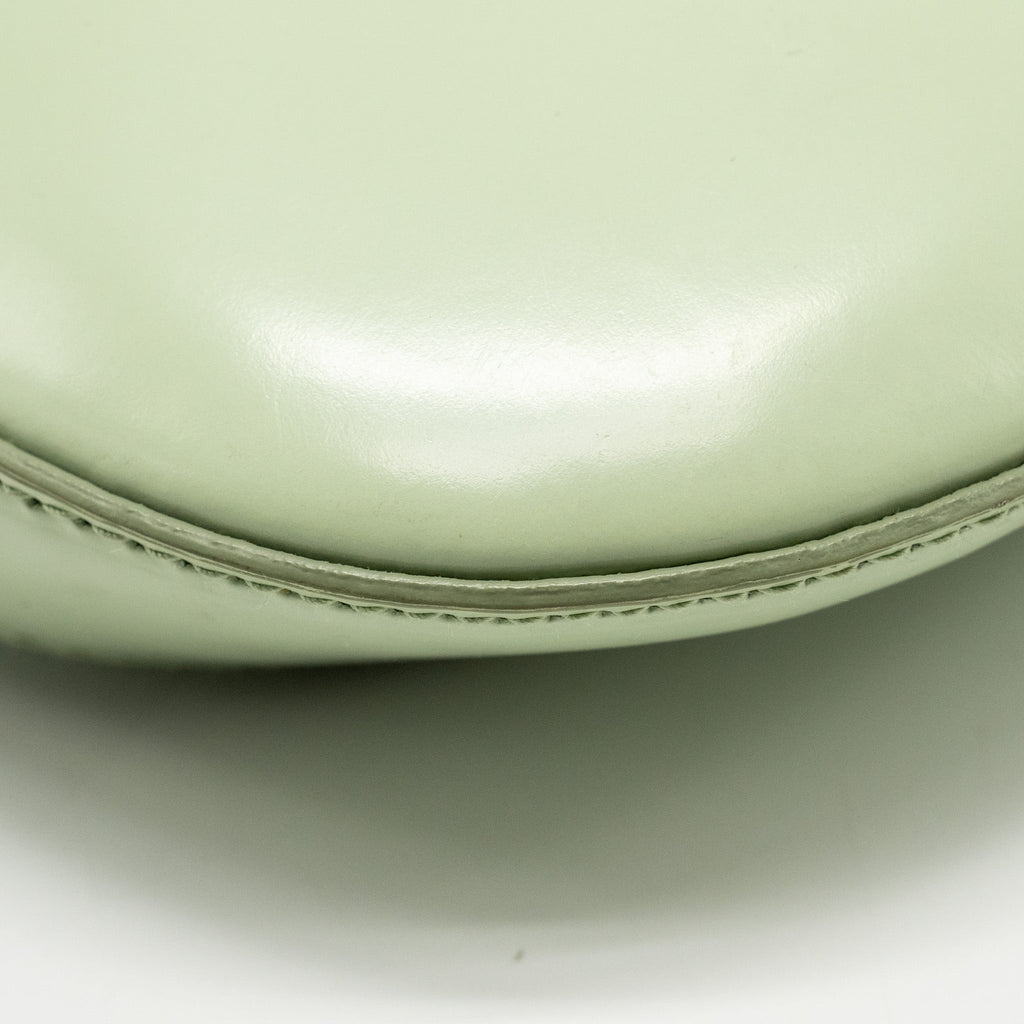 PRADA SMALL CLEO SHOULDER BAG BRUSHED LEATHER LIGHT GREEN SHW