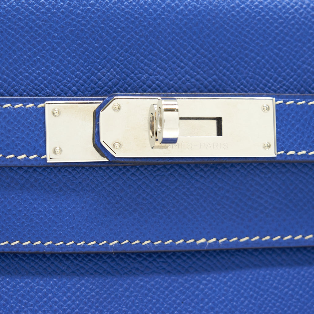 HERMES KELLY 32 7T BLEU ELECTRIQUE EPSOM
