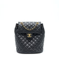 CHANEL QUILTED BACKPACK CALFSKIN BLACK GHW