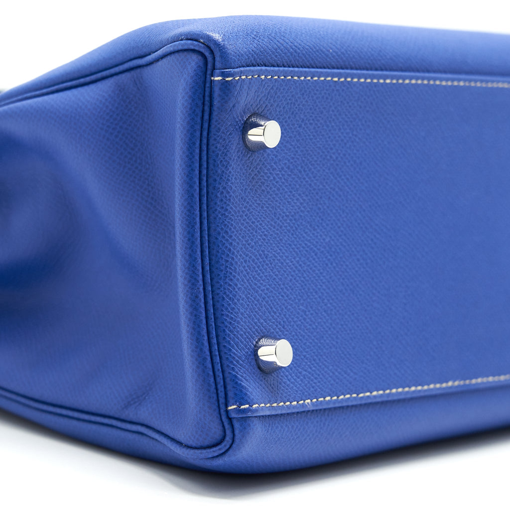 HERMES KELLY 32 7T BLEU ELECTRIQUE EPSOM
