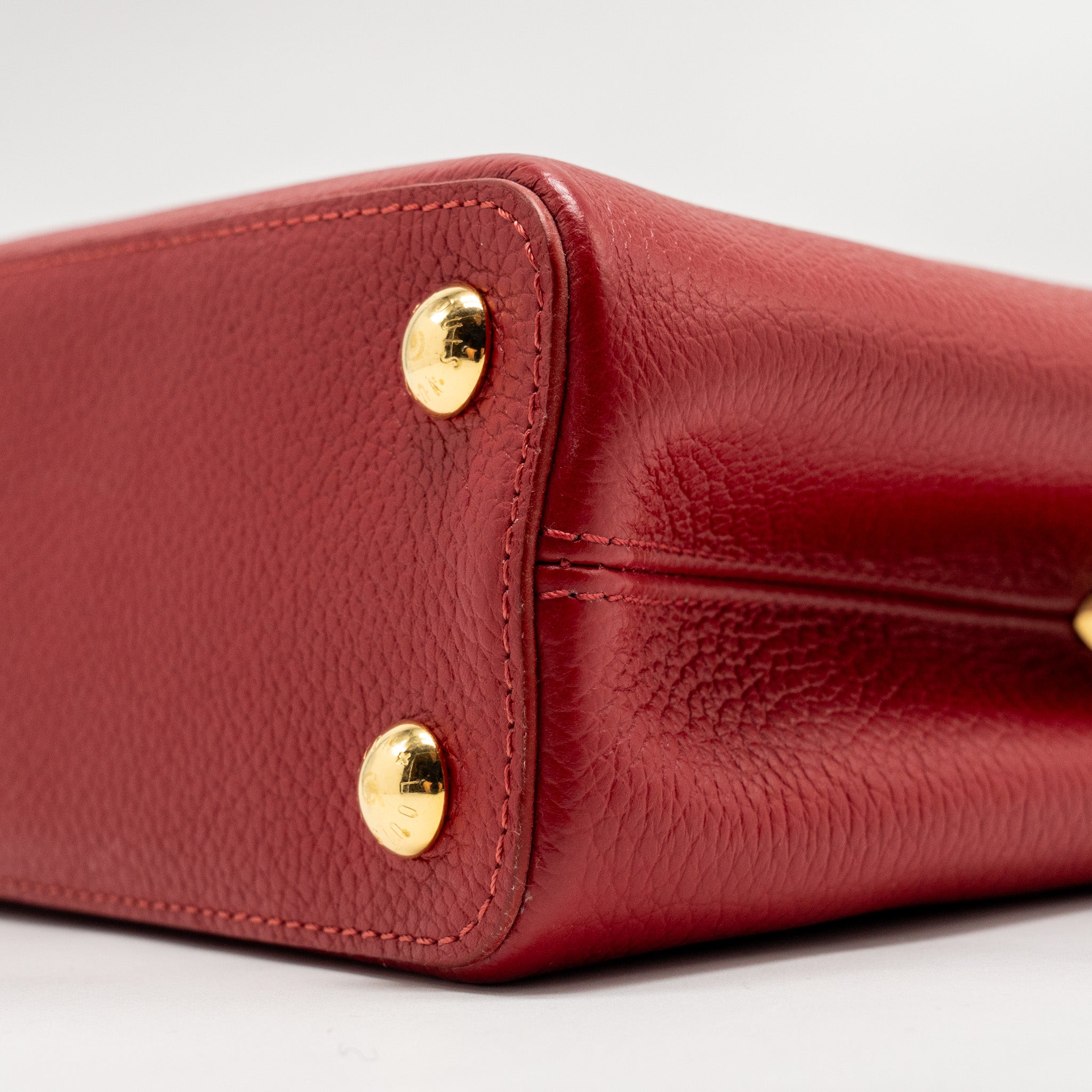 LOUIS VUITTON CAPUCINE BB WITH PYTHON HANDLE TAURILLON RED GHW