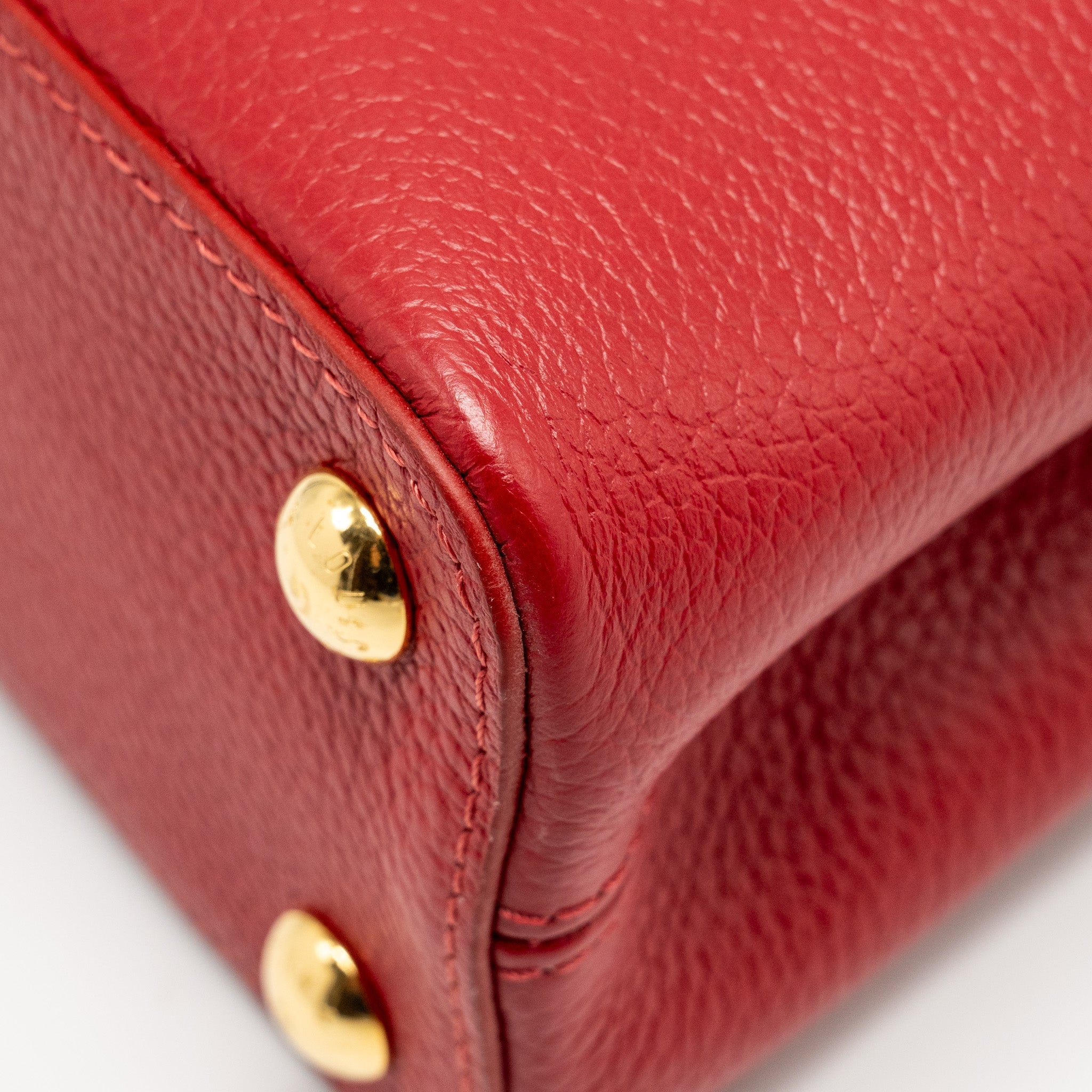 LOUIS VUITTON CAPUCINE BB WITH PYTHON HANDLE TAURILLON RED GHW