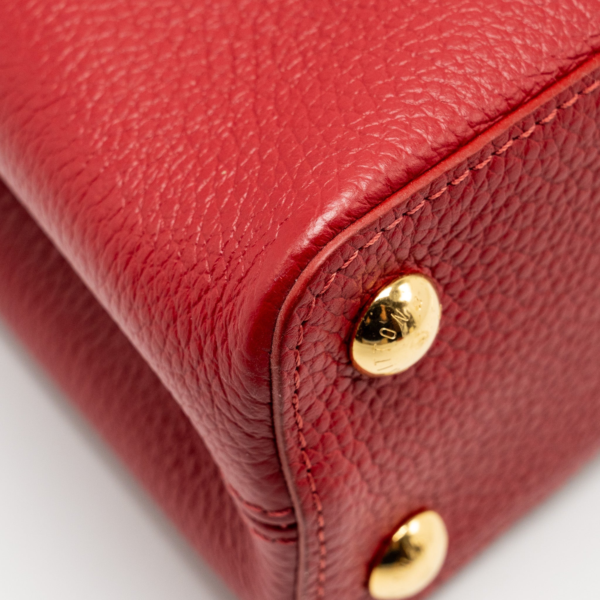 LOUIS VUITTON CAPUCINE BB WITH PYTHON HANDLE TAURILLON RED GHW