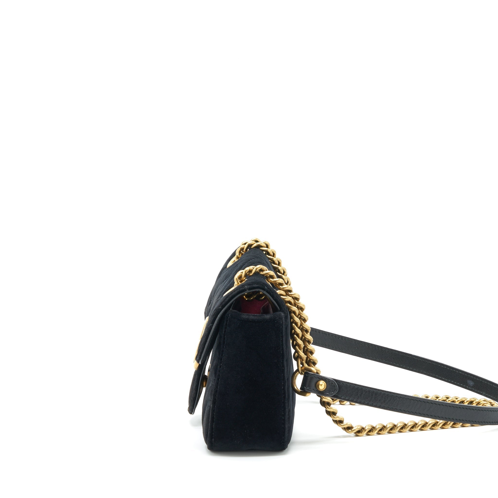 GUCCI MINI MARMONT VELVET BLACK GHW