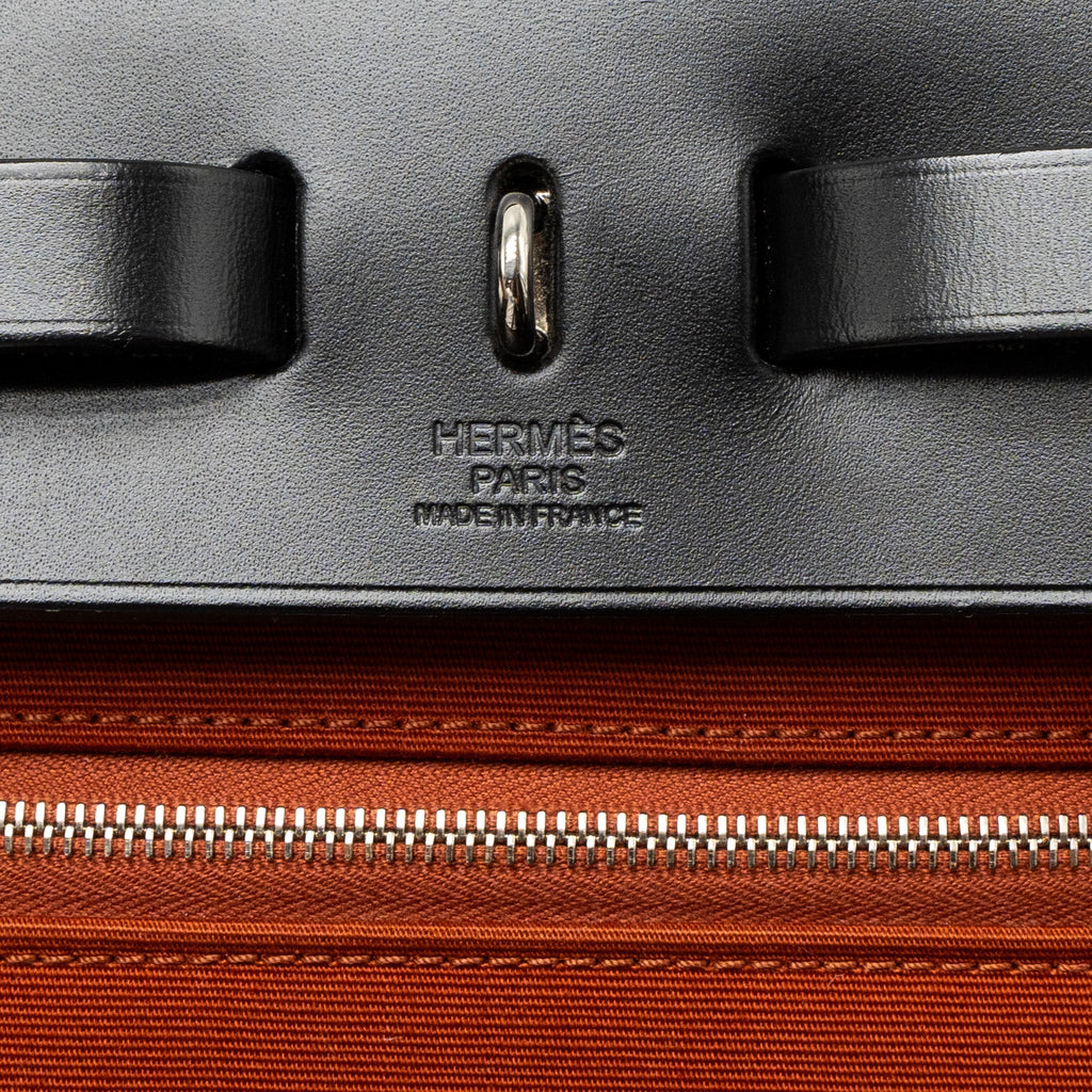 HERMES HERBAG 31 CANVAS/HUNTER CUIVRE/BLACK SHW