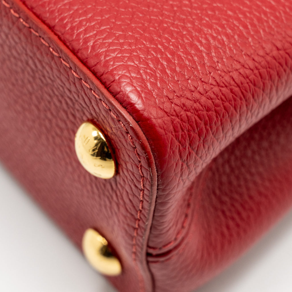 LOUIS VUITTON CAPUCINE BB WITH PYTHON HANDLE TAURILLON RED GHW