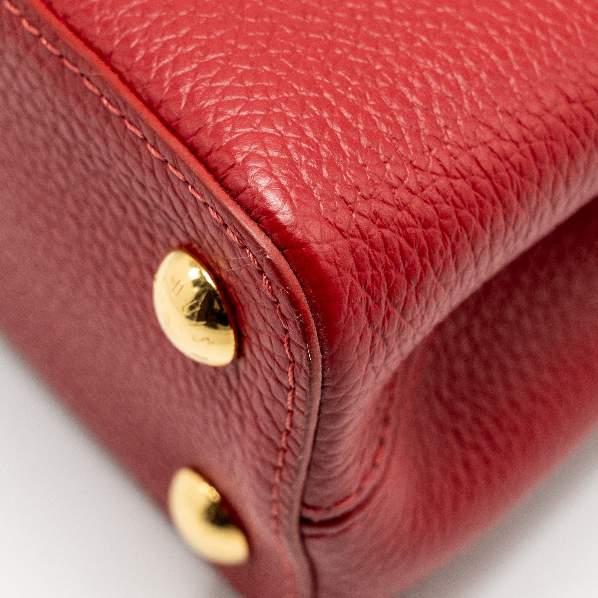 LOUIS VUITTON CAPUCINE BB WITH PYTHON HANDLE TAURILLON RED GHW