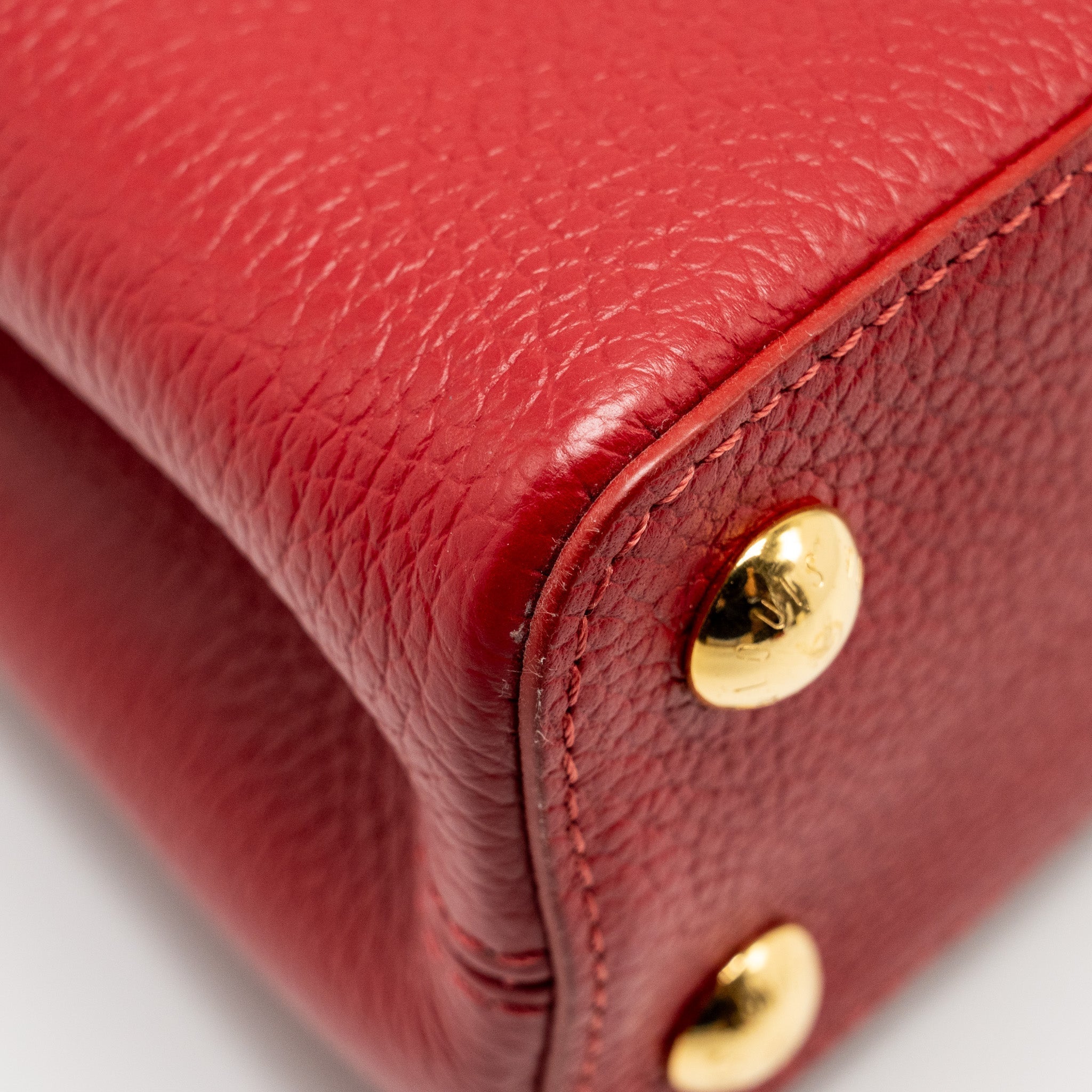 LOUIS VUITTON CAPUCINE BB WITH PYTHON HANDLE TAURILLON RED GHW