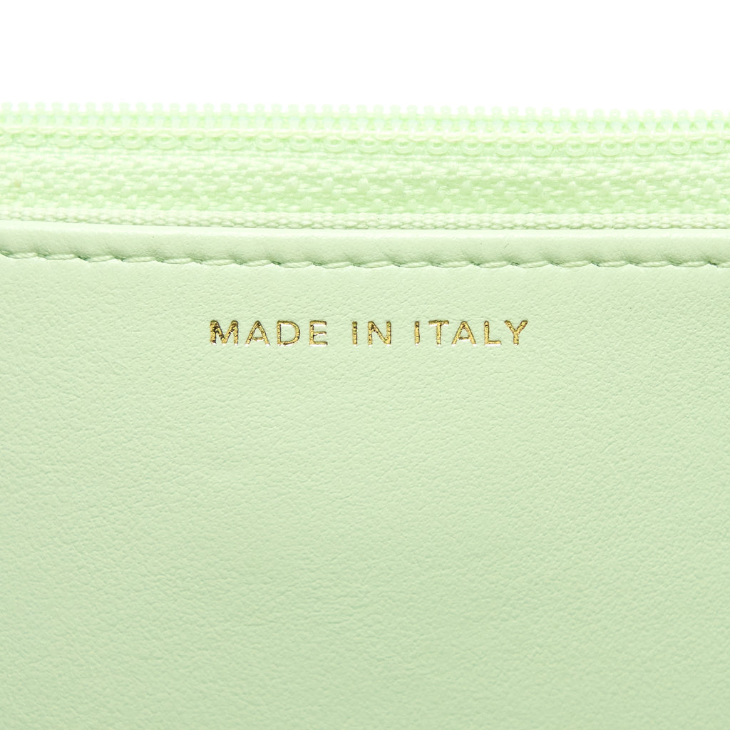 CHANEL 19 WALLET ON CHAIN LAMBSKIN LIGHT GREEN MULTICOLOUR HARDWARE (MICROCHIP)