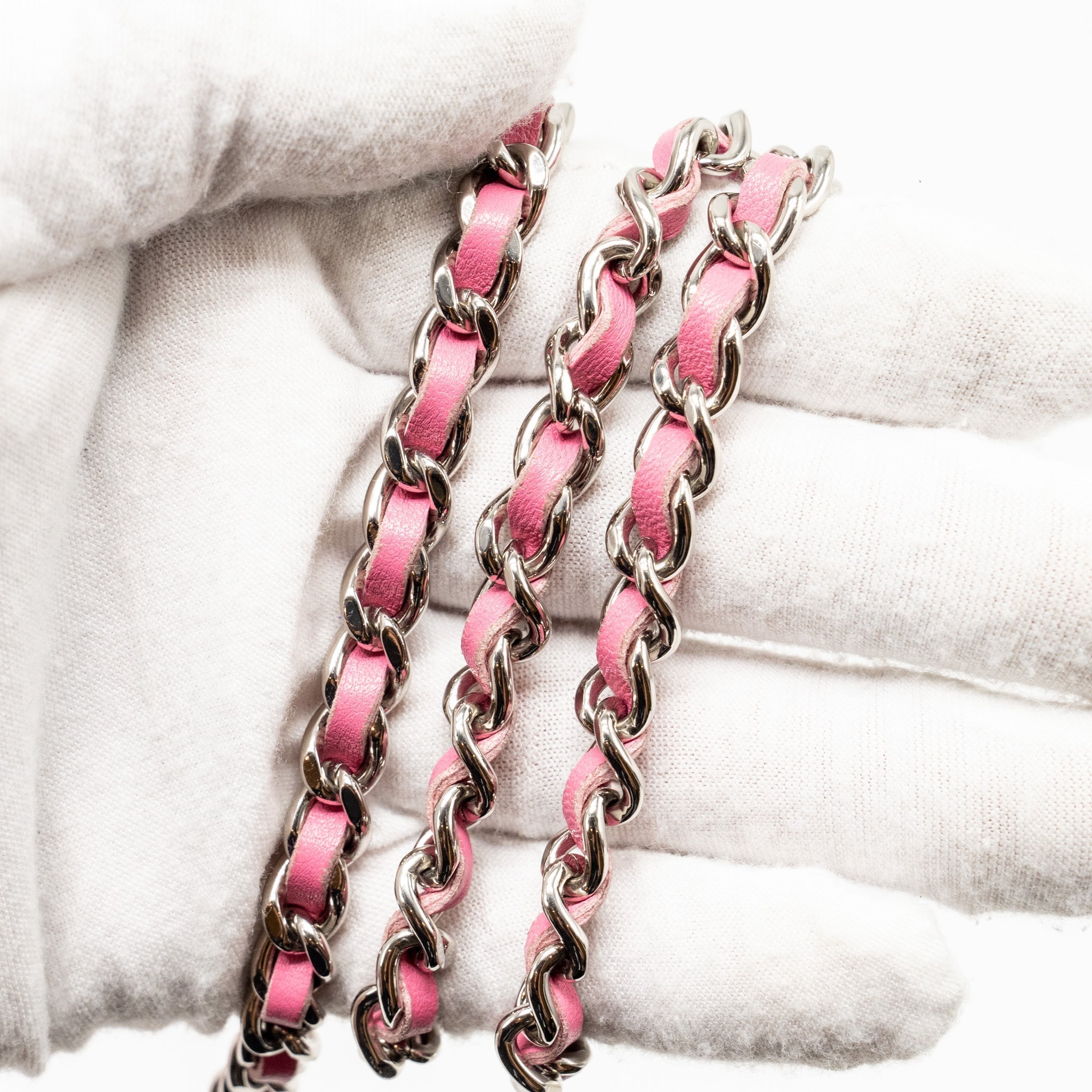 CHANEL CLASSIC WALLET ON CHAIN LAMBSKIN PINK SHW