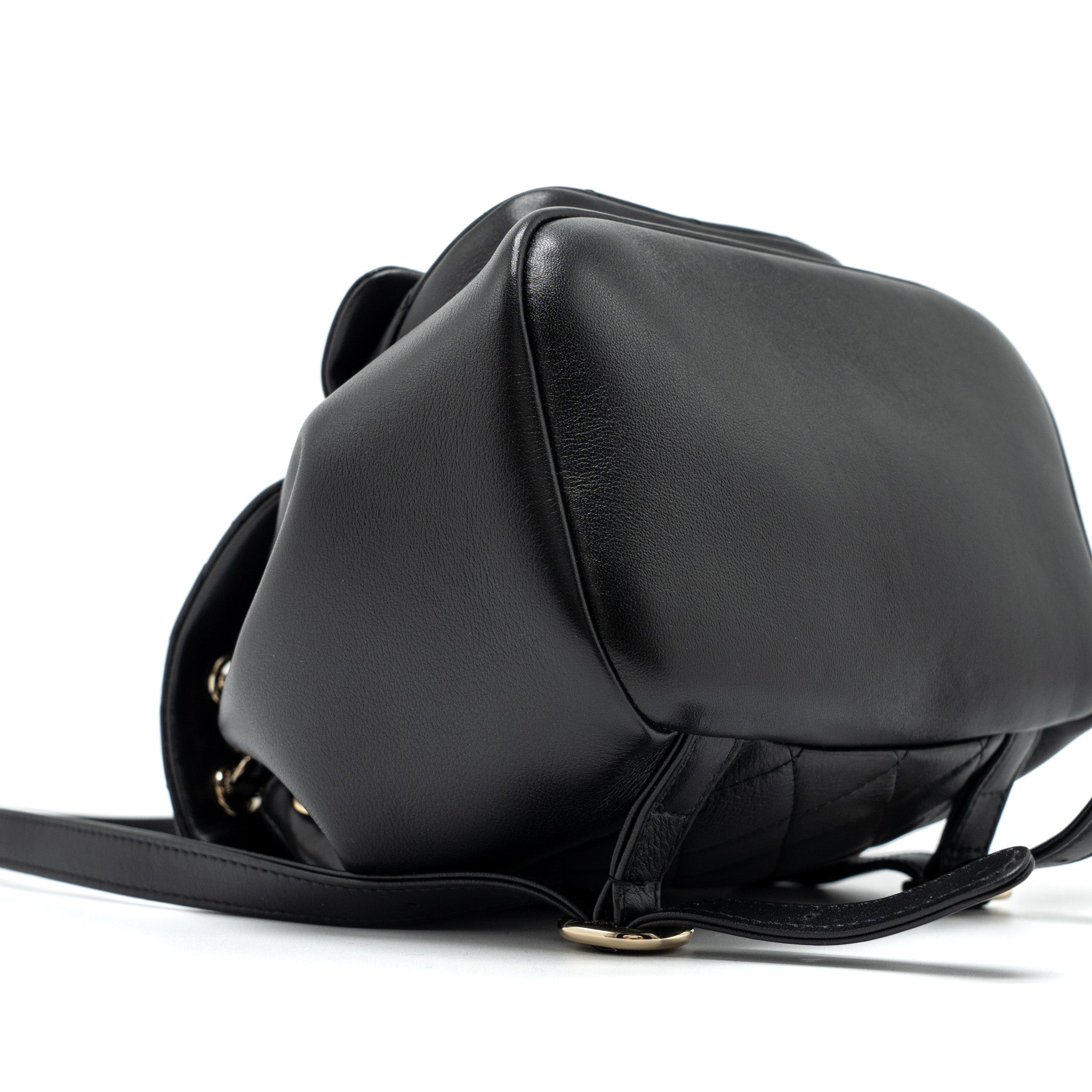CHANEL 23C DUMA MINI BACKPACK CALFSKIN BLACK LGHW (MICROCHIP)