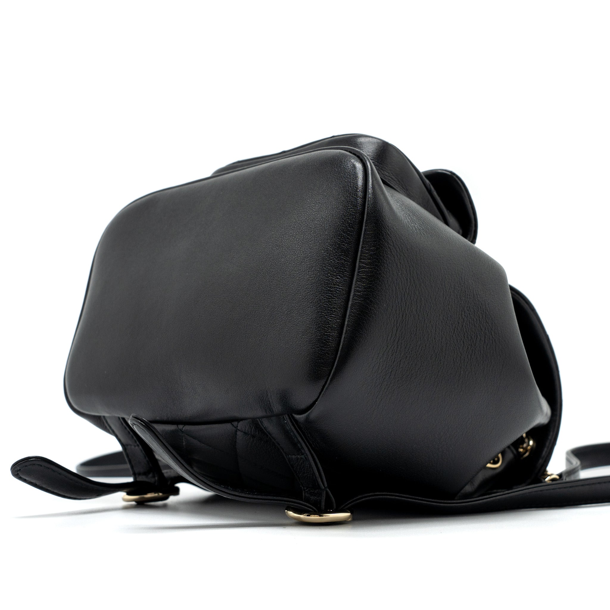 CHANEL 23C DUMA MINI BACKPACK CALFSKIN BLACK LGHW (MICROCHIP)