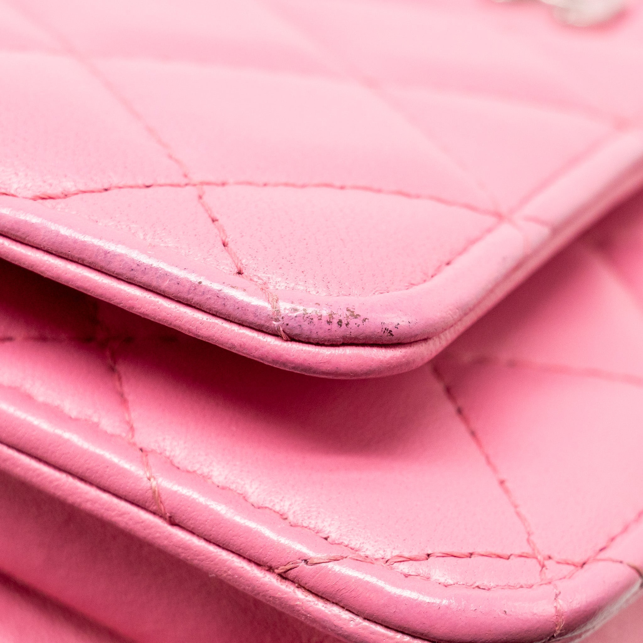 CHANEL CLASSIC WALLET ON CHAIN LAMBSKIN PINK SHW