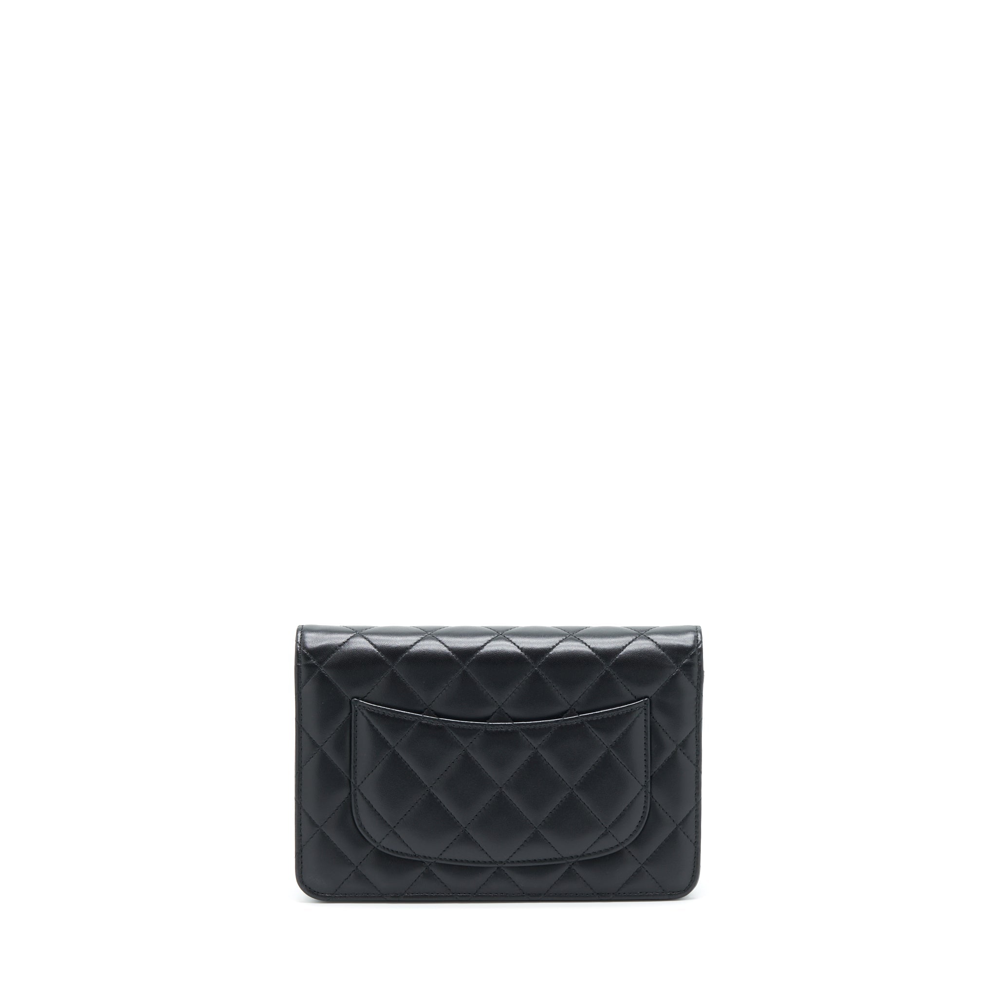 CHANEL CLASSIC WALLET ON CHAIN LAMBSKIN BLACK SHW