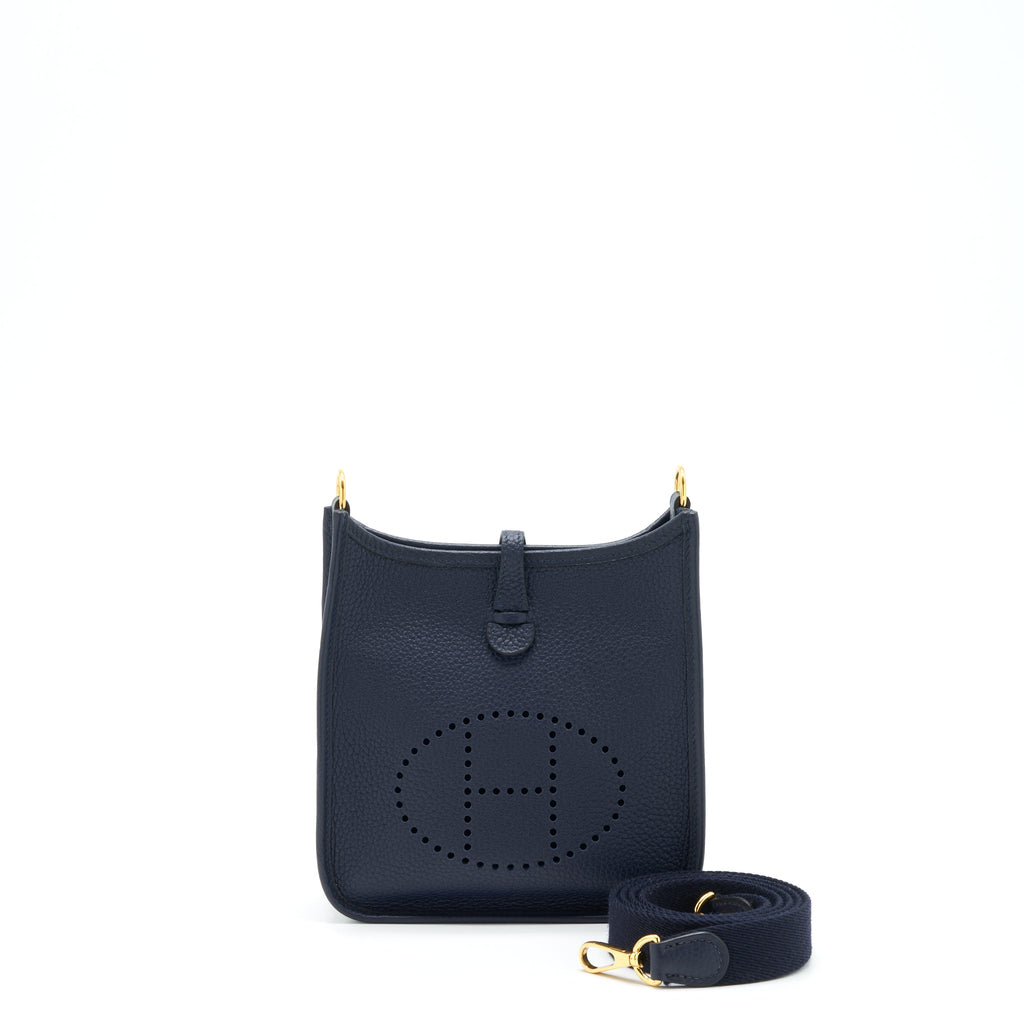 HERMES MINI EVELYNE CLEMENCE BLUE NUIT/BLUE INDIGO GHW YEAR 2020