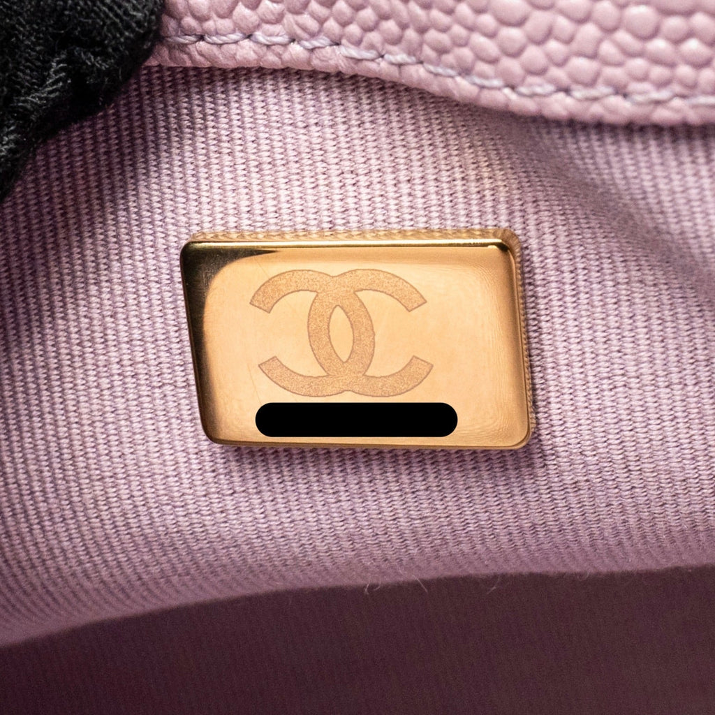 CHANEL 21K MY PERFECT MINI FLAP BAG CAVIAR IRIDESCENT PINK GHW (MICROCHIP)