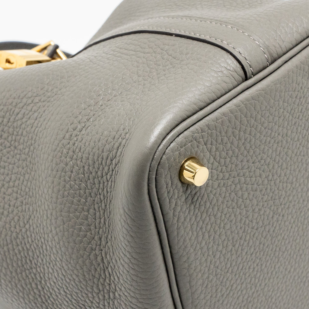 HERMES PICOTIN 18 LOCK BAG CLEMENCE GRIS MEYER GHW