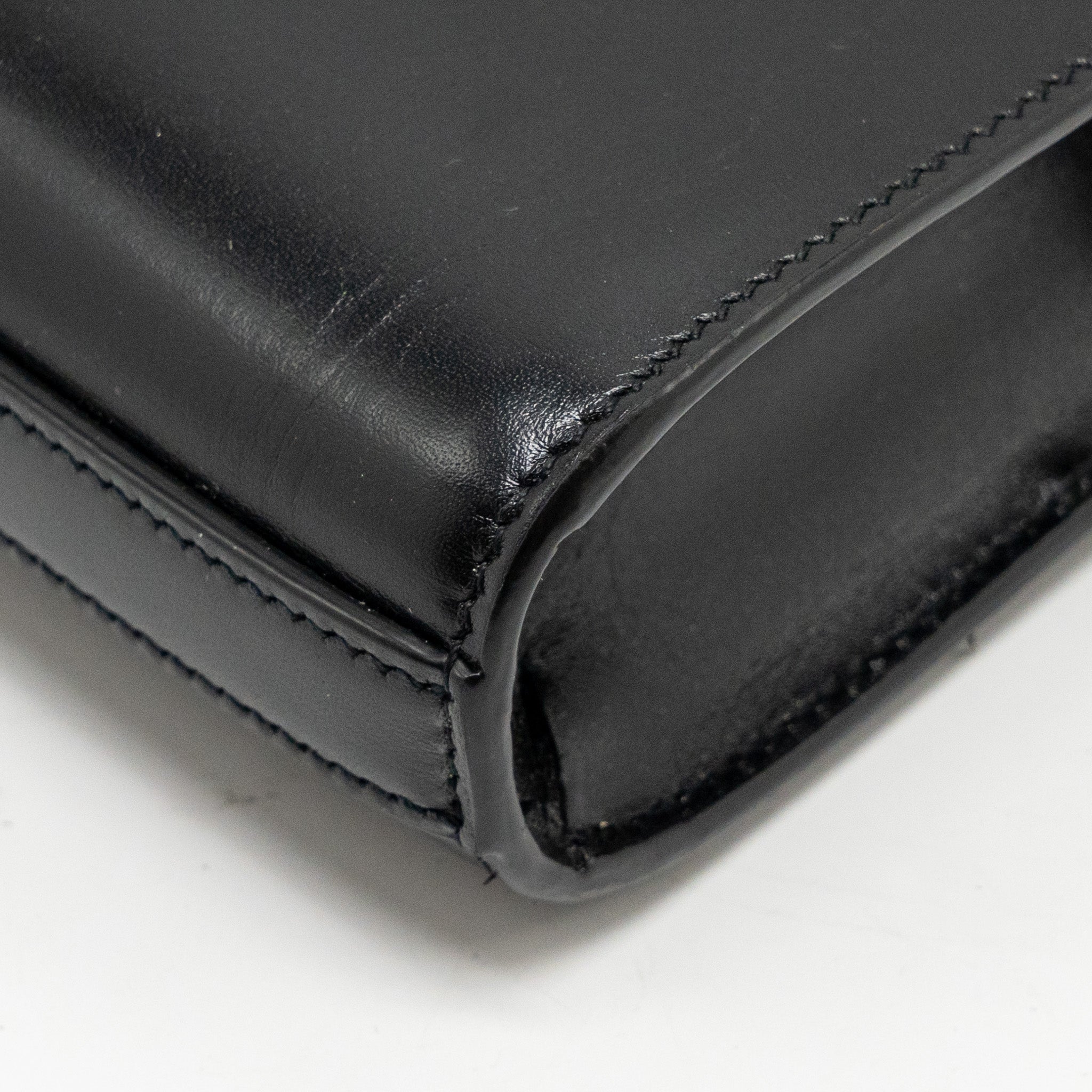 SAINT LAURENT MINI MANHATTAN SHOULDER BAG CALFSKIN BLACK GHW