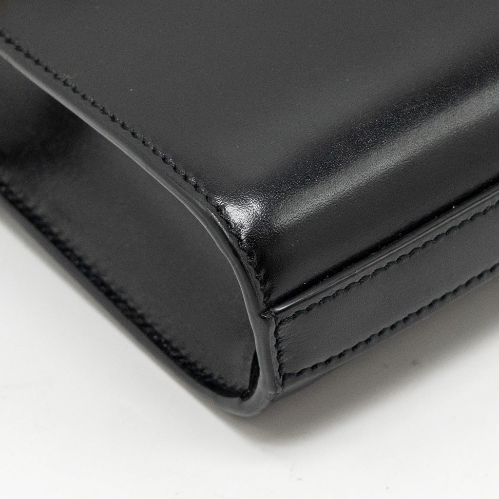 SAINT LAURENT MINI MANHATTAN SHOULDER BAG CALFSKIN BLACK GHW