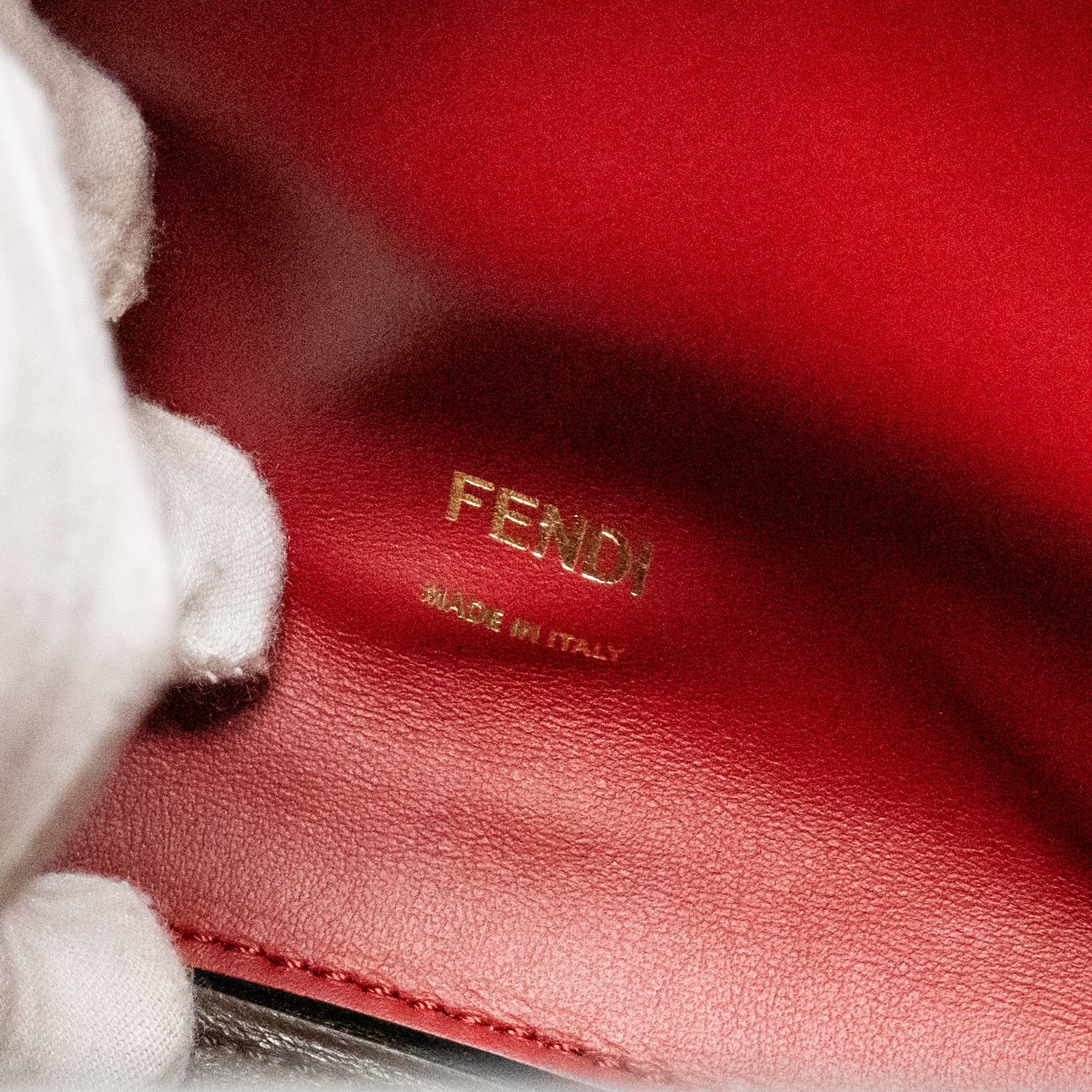 FENDI PEEKABOO X-LITE MEDIUM CALFSKIN BLACK GHW WITH FLOWERLAND STRAP