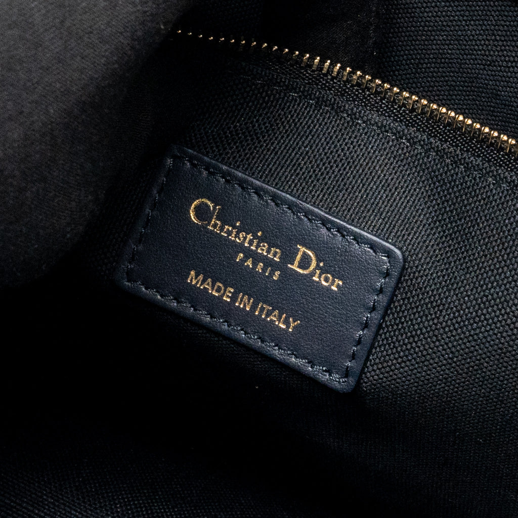 DIOR SMALL BOOK TOTE BLUE OBLIQUE EMBROIDERY/CALFSKIN GHW