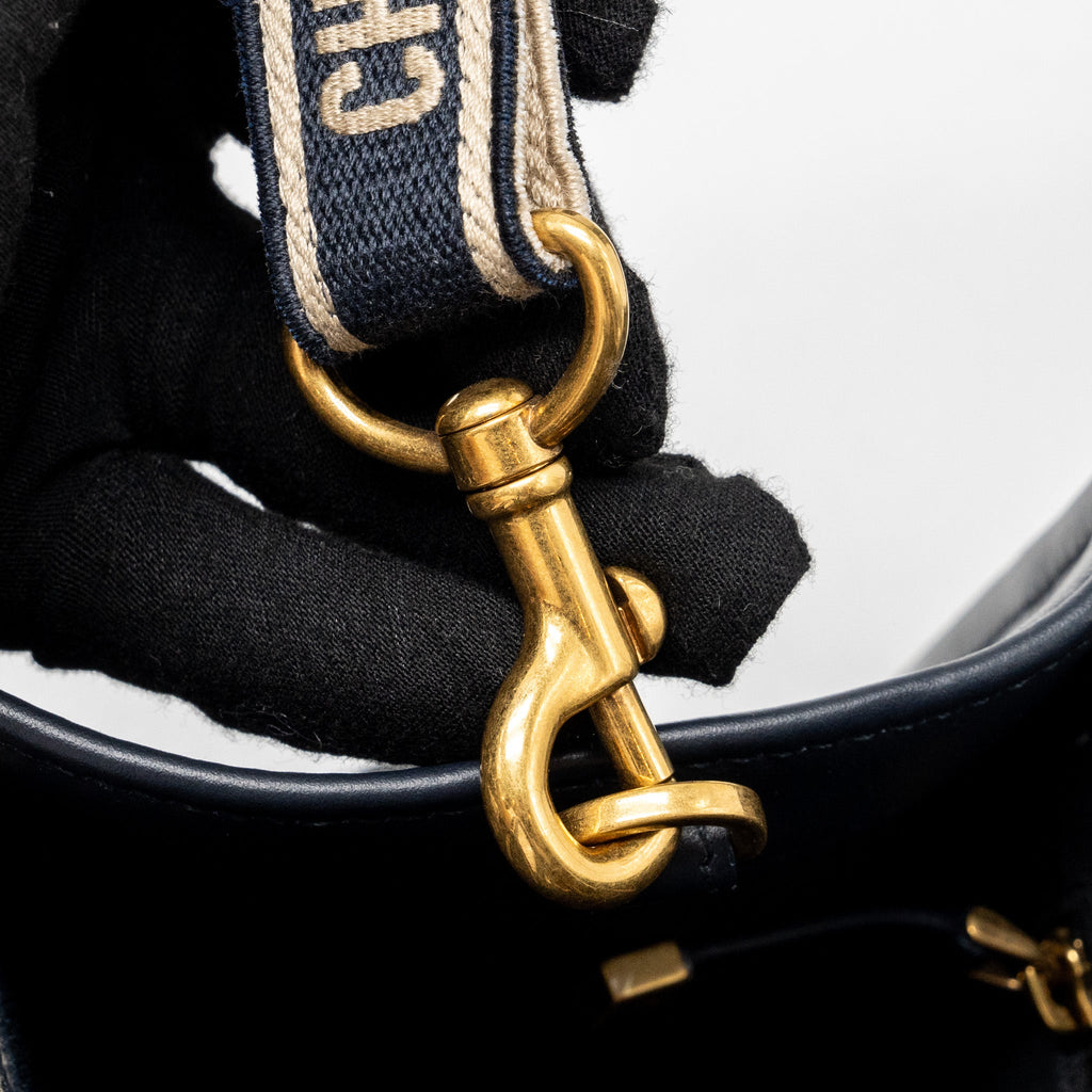 DIOR SMALL BOOK TOTE BLUE OBLIQUE EMBROIDERY/CALFSKIN GHW