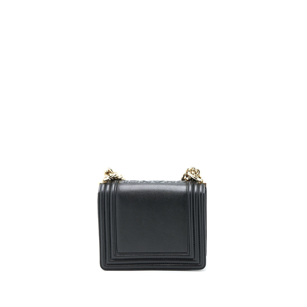 CHANEL MINI BOY BAG CALFSKIN BLACK LGHW (MICROCHIP)
