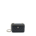 CHANEL 22S LONG VANITY WITH CHAIN CAVIAR BLACK LGHW