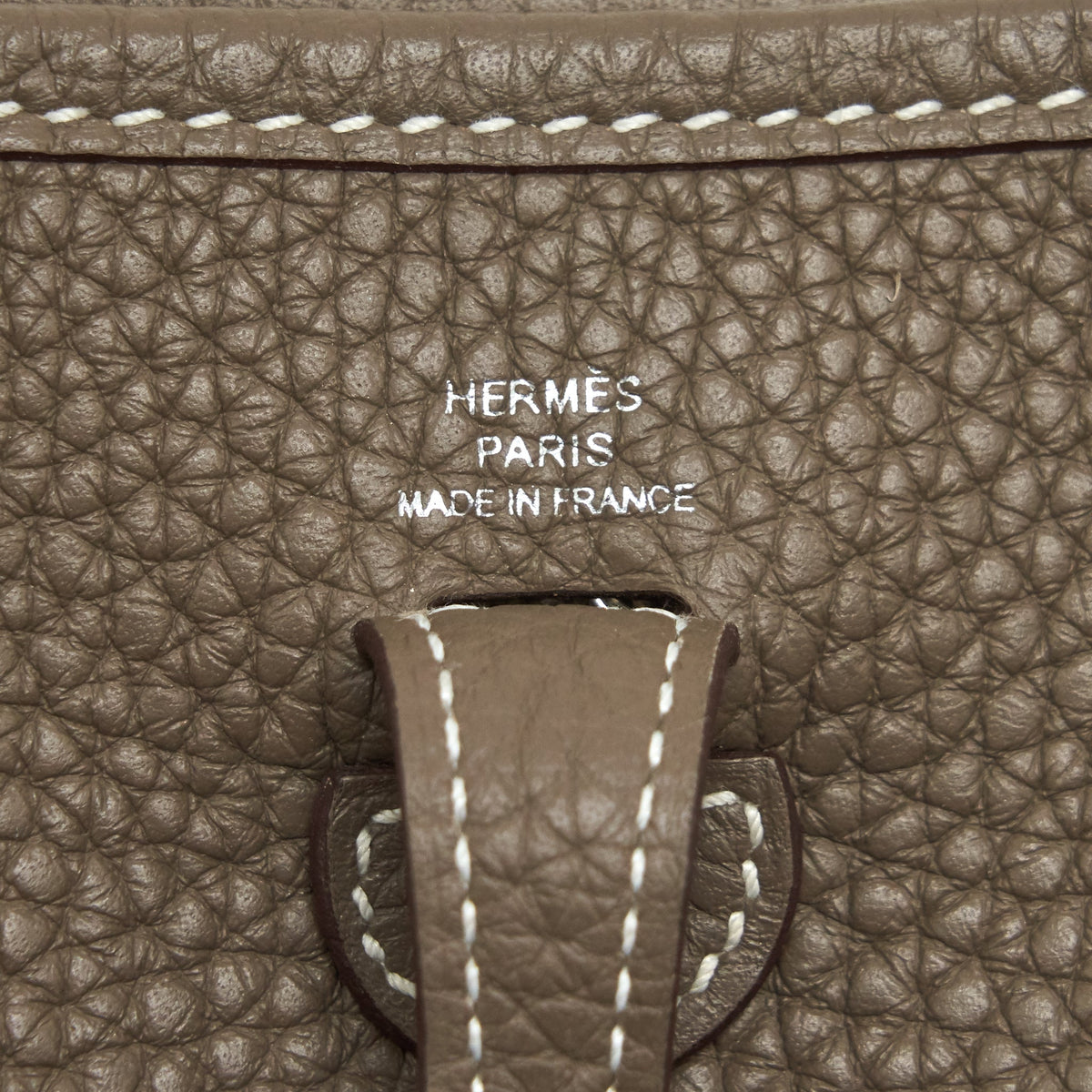 Hermes Mini Evelyne Etoupe With Blue Nuit Strap SHW