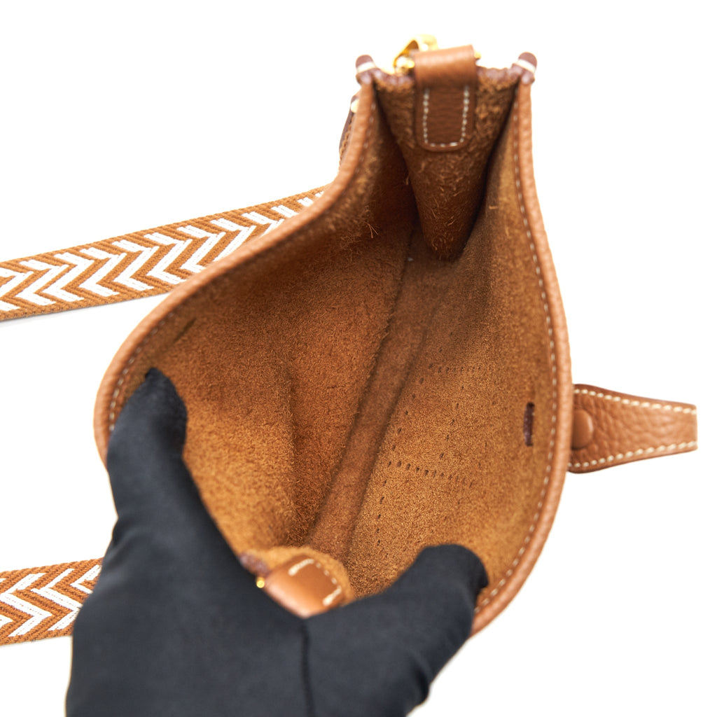Hermes Mini Evelyne Gold With Multi Pattern Strap GHW